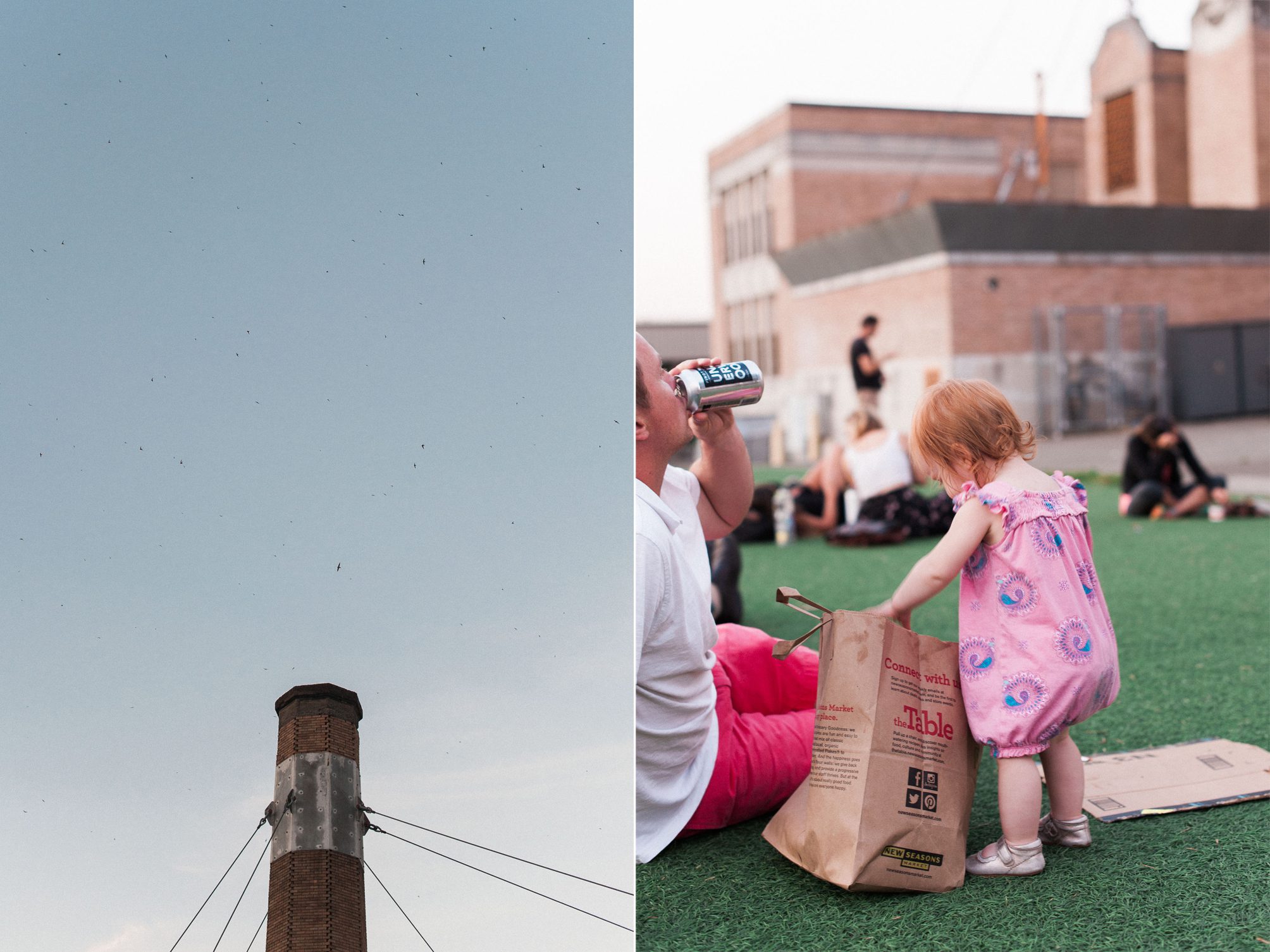 Local Portlanders wait patiently for the Chapman School Swifts to make their decent. Travel photography by Briana Morrison