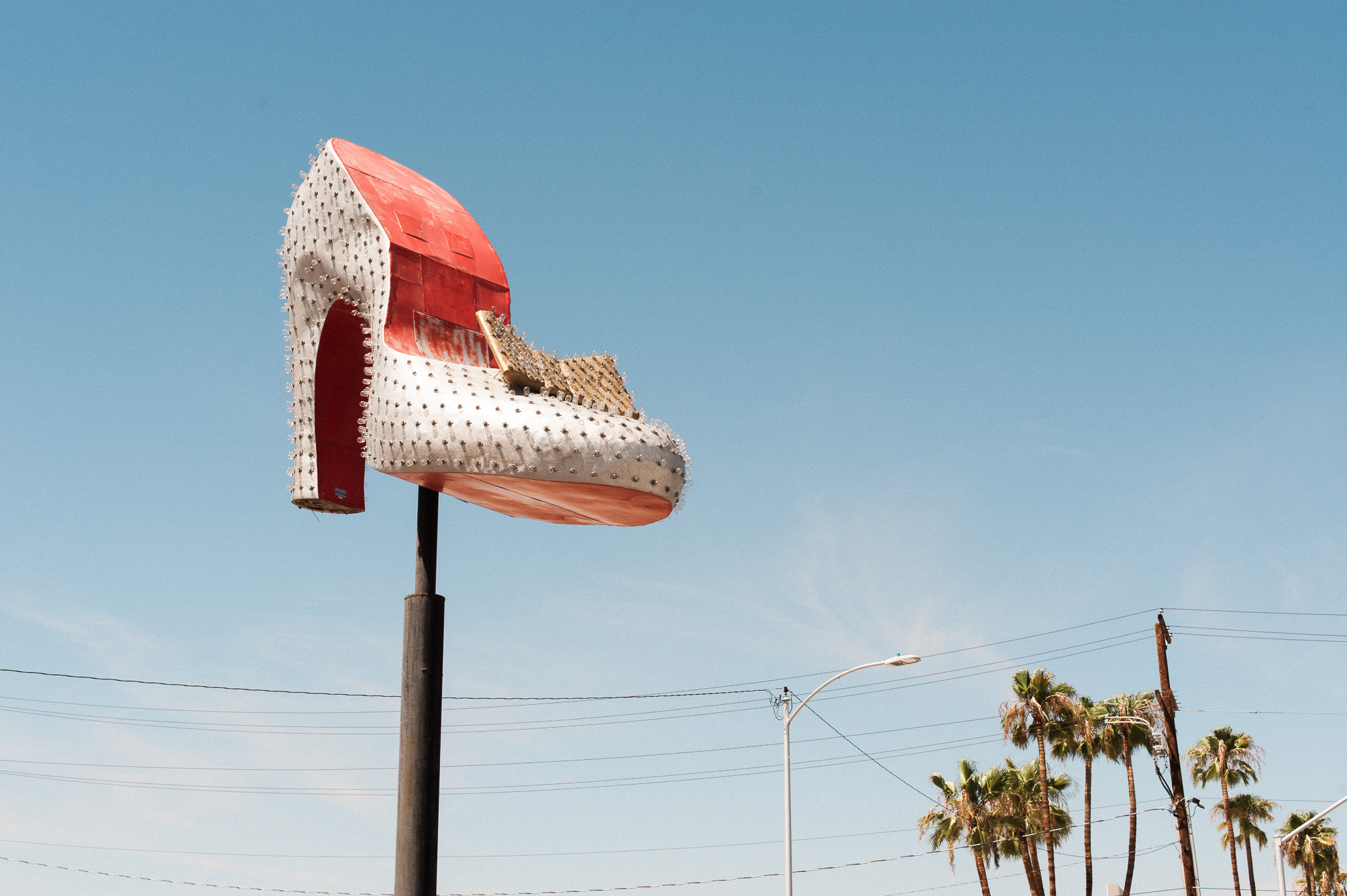 The Silver Slipper retro neon sign in Las Vegas, Nevada. Photographed by traveling photographer Briana Morrison.