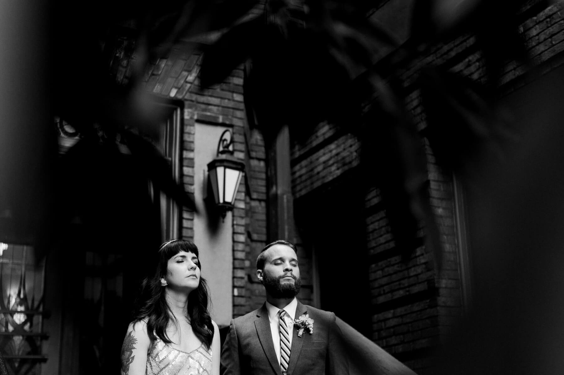 An intimate portrait of a bride and groom in Portland, Oregon by Portland wedding photographer Briana Morrison