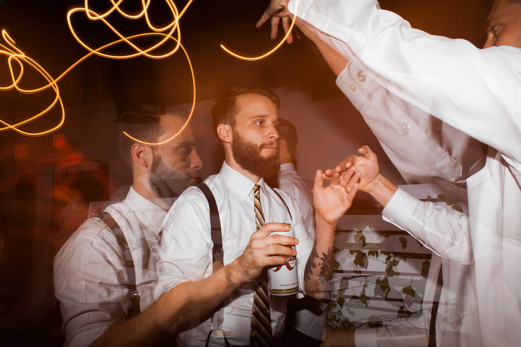 The groom gets his dance on during his super hip wedding in Portland, Oregon. By Portland Holocene Wedding Photographer Briana Morrison