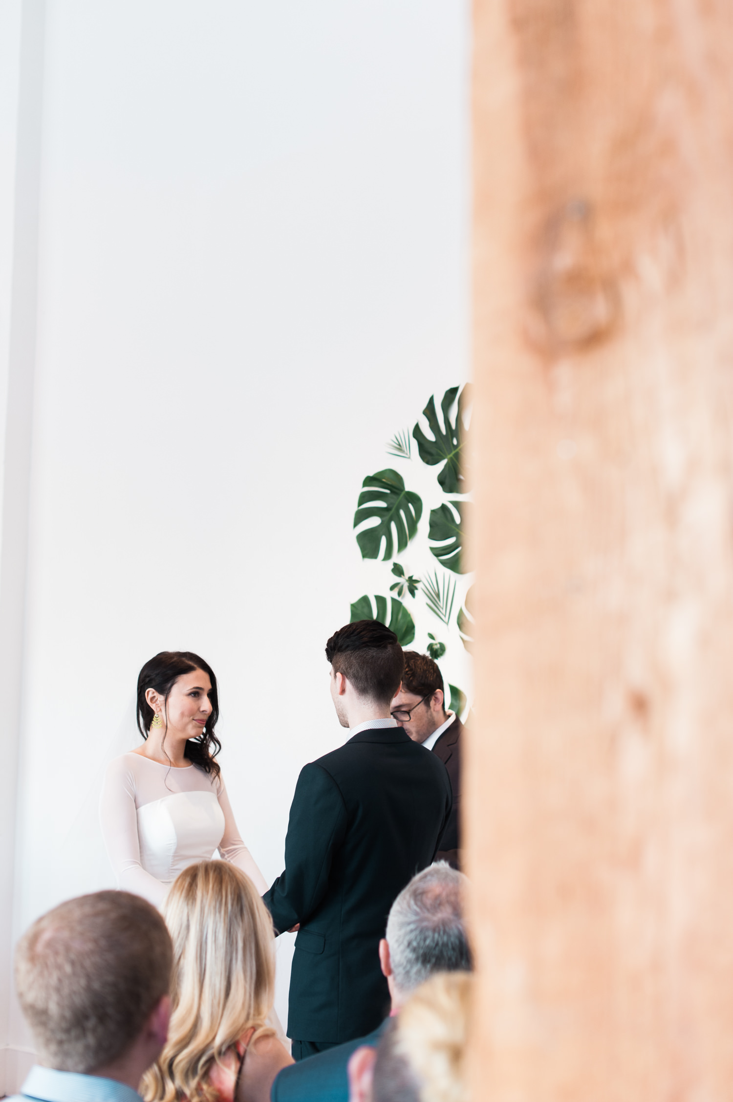 Beautiful ceremony at The Cleaners. by Ace Hotel wedding photographer Briana Morrison