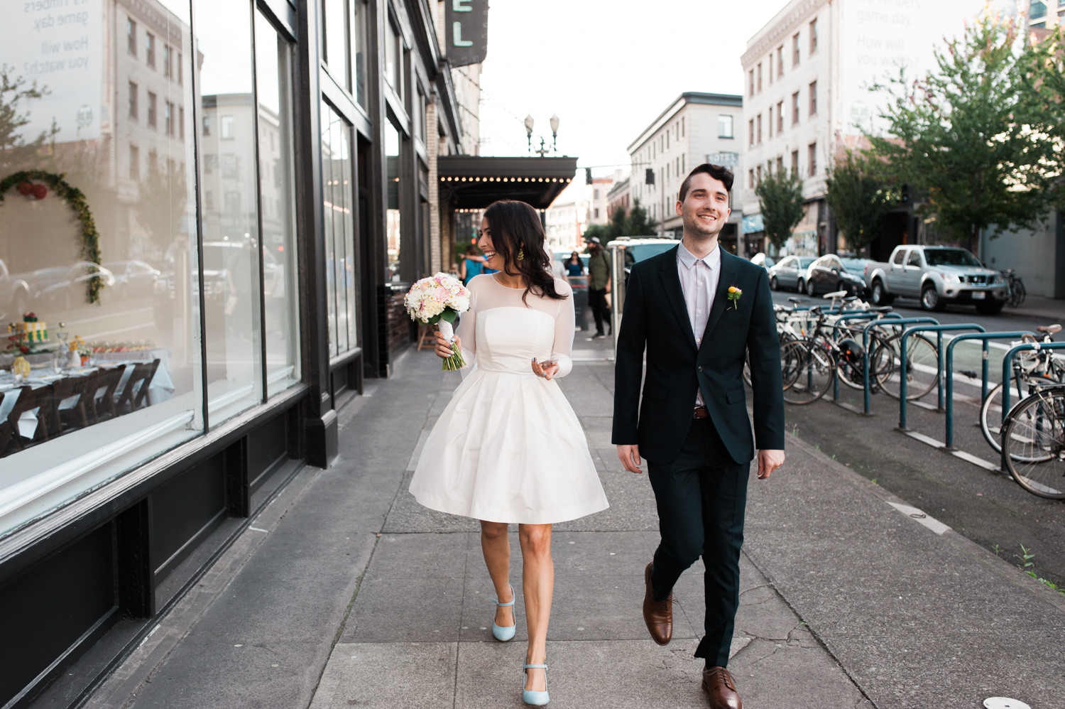 Bride and groom at the Ace Hotel Portland by Ace Hotel wedding photographer Briana Morrison