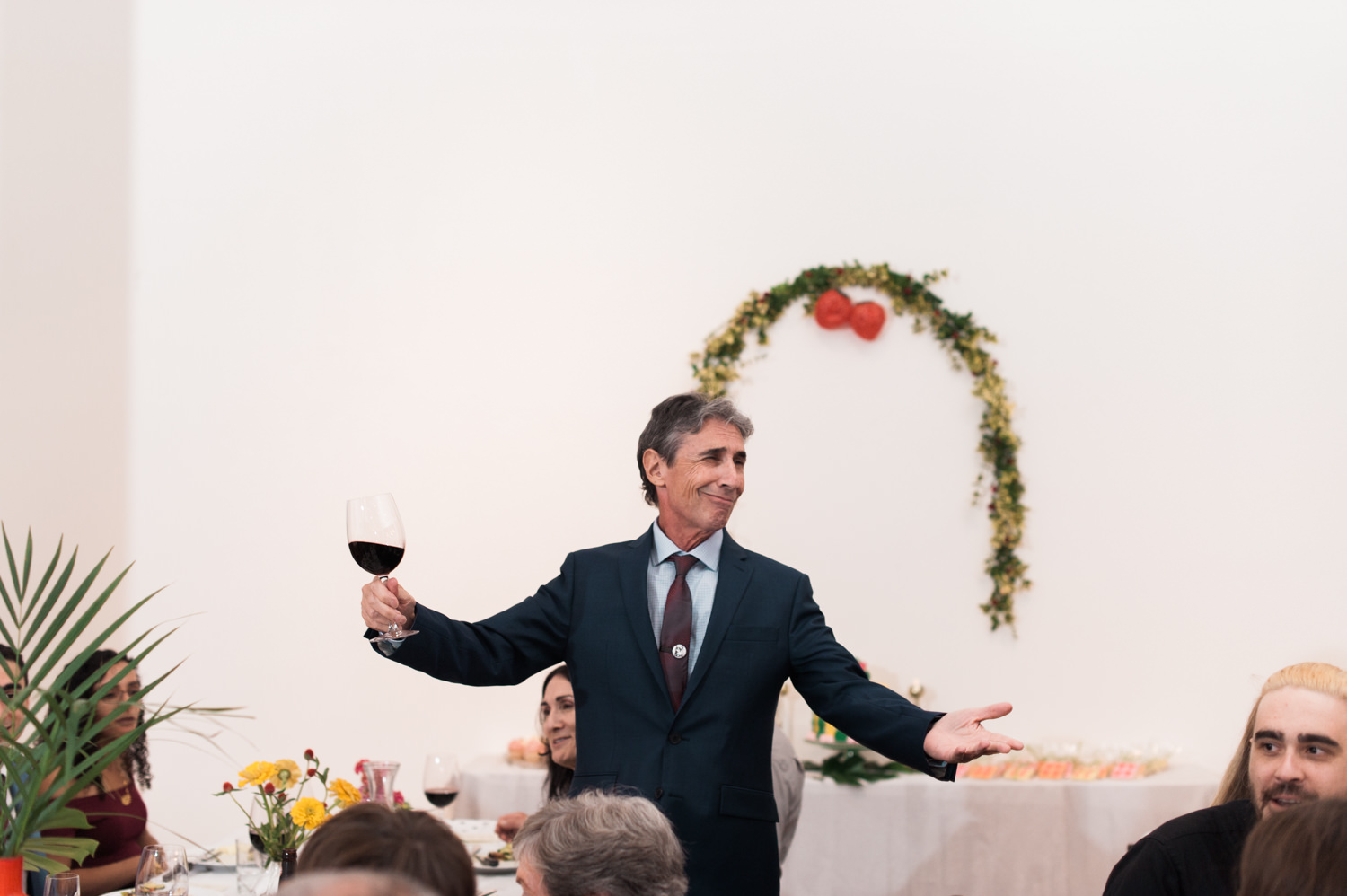 Father of the bride gives a toast at The Cleaners. by Briana Morrison