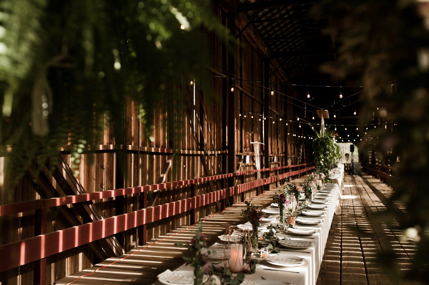 The dinner table of a bohemian wedding. By West Coast wedding photographer Briana Morrison