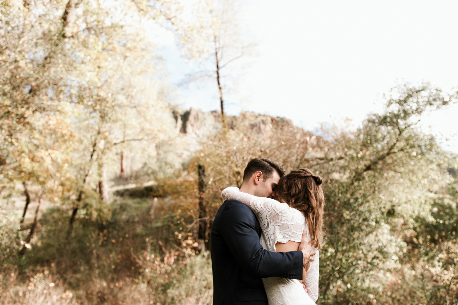 First kiss as husband and wife. By Chico Wedding Photographer Briana Morrison