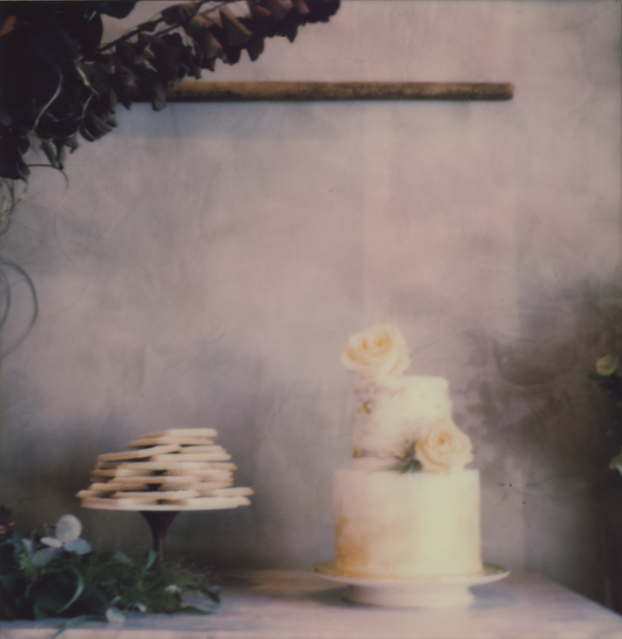 Polaroid portrait of the desert table at Roman Candle Baking Co. by Portland wedding photographer Briana Morrison