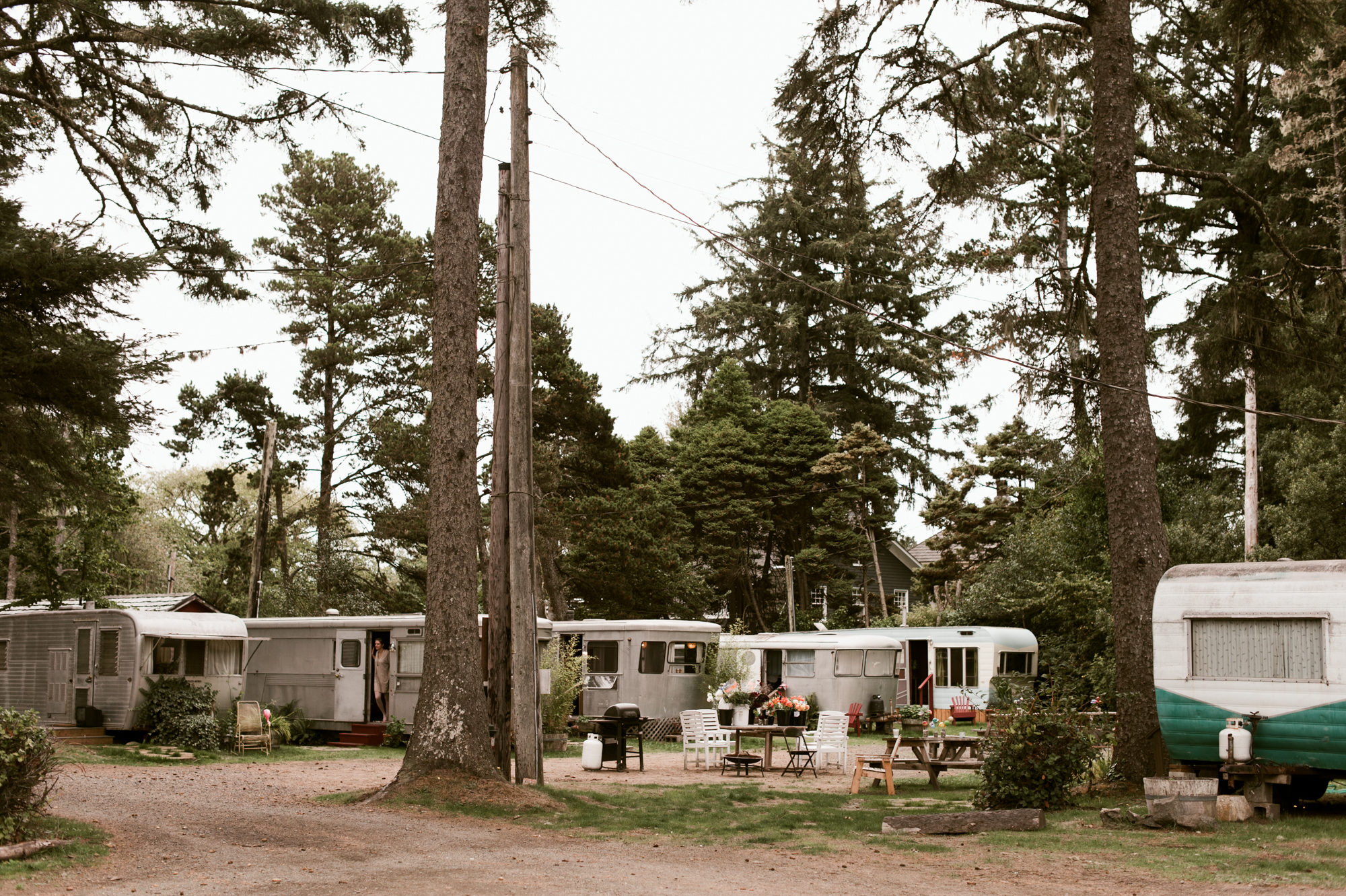 Trailers at the Sou'Wester resort. By Long Beach, Washington wedding photographer Briana Morrison