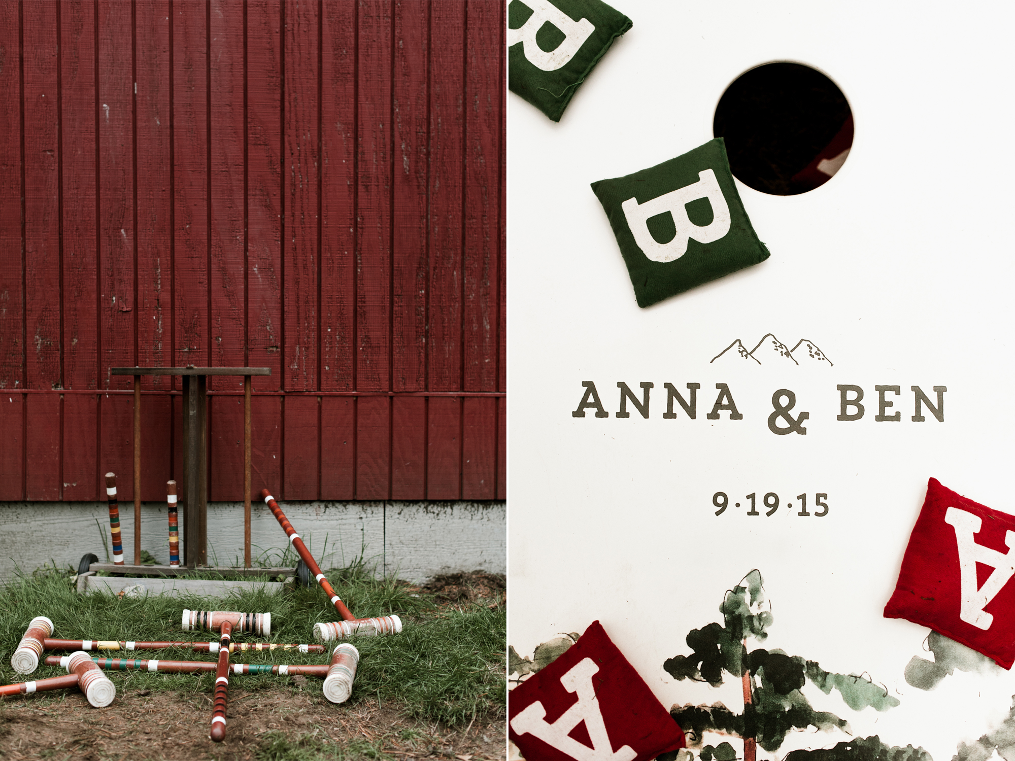 Custom lawn games for Anna and Ben's wedding. By Sou'Wester wedding photographer Briana Morrison