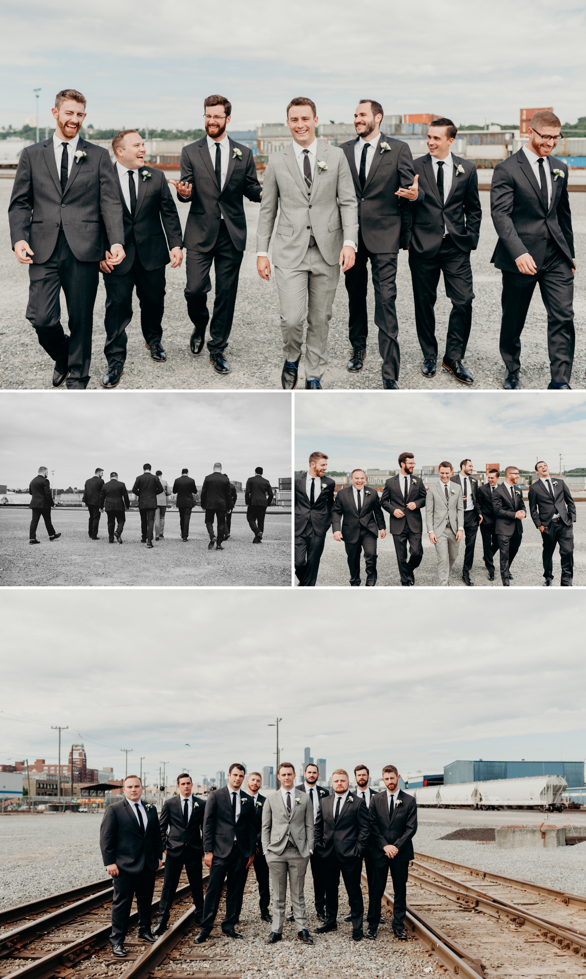 The groom's men being fly. By Sodo Park wedding photographer Briana Morrison.