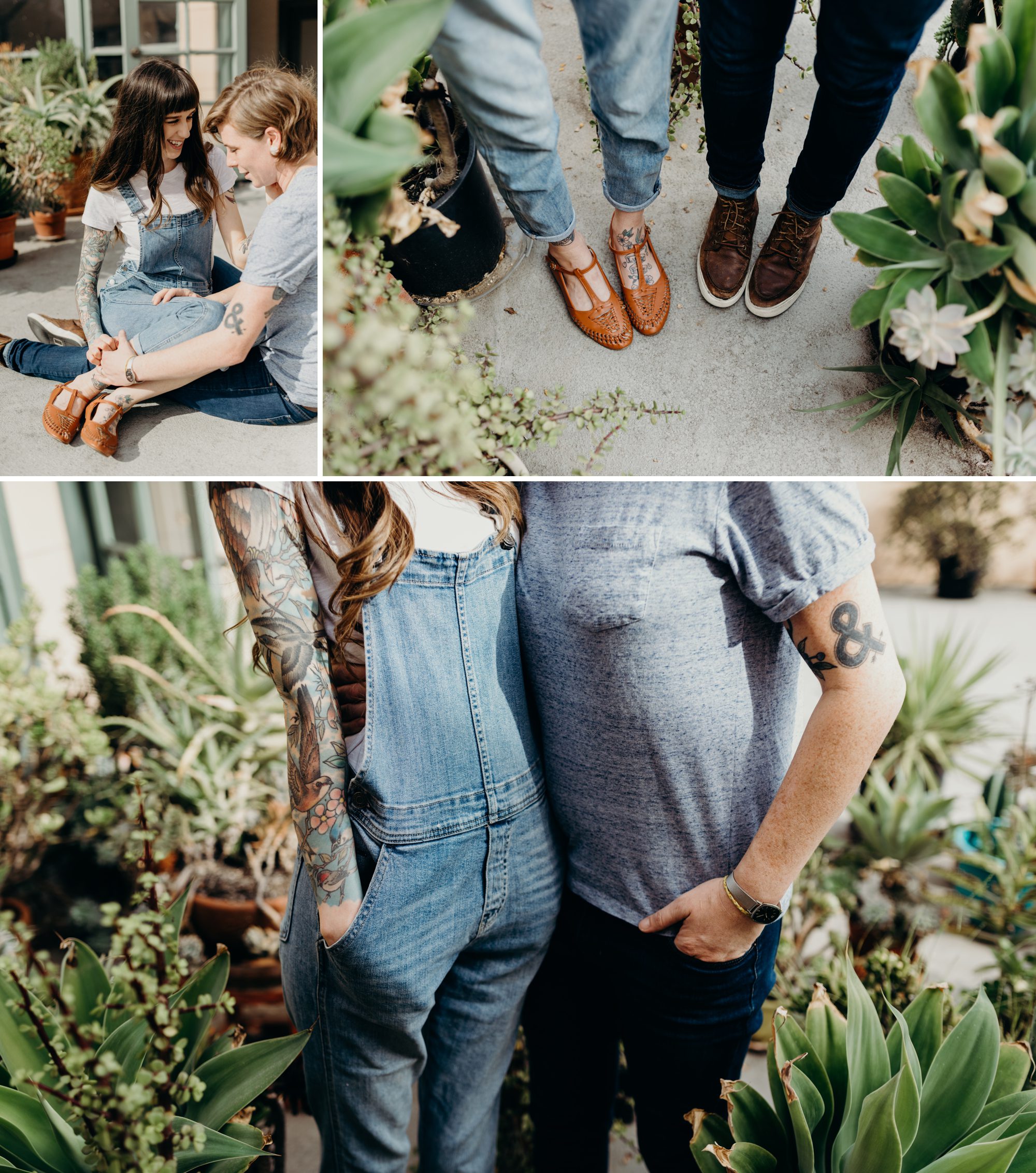 Dreamy rooftop garden details during this LGBTQ portrait session. By North Park San Diego engagement photographer Briana Morrison.