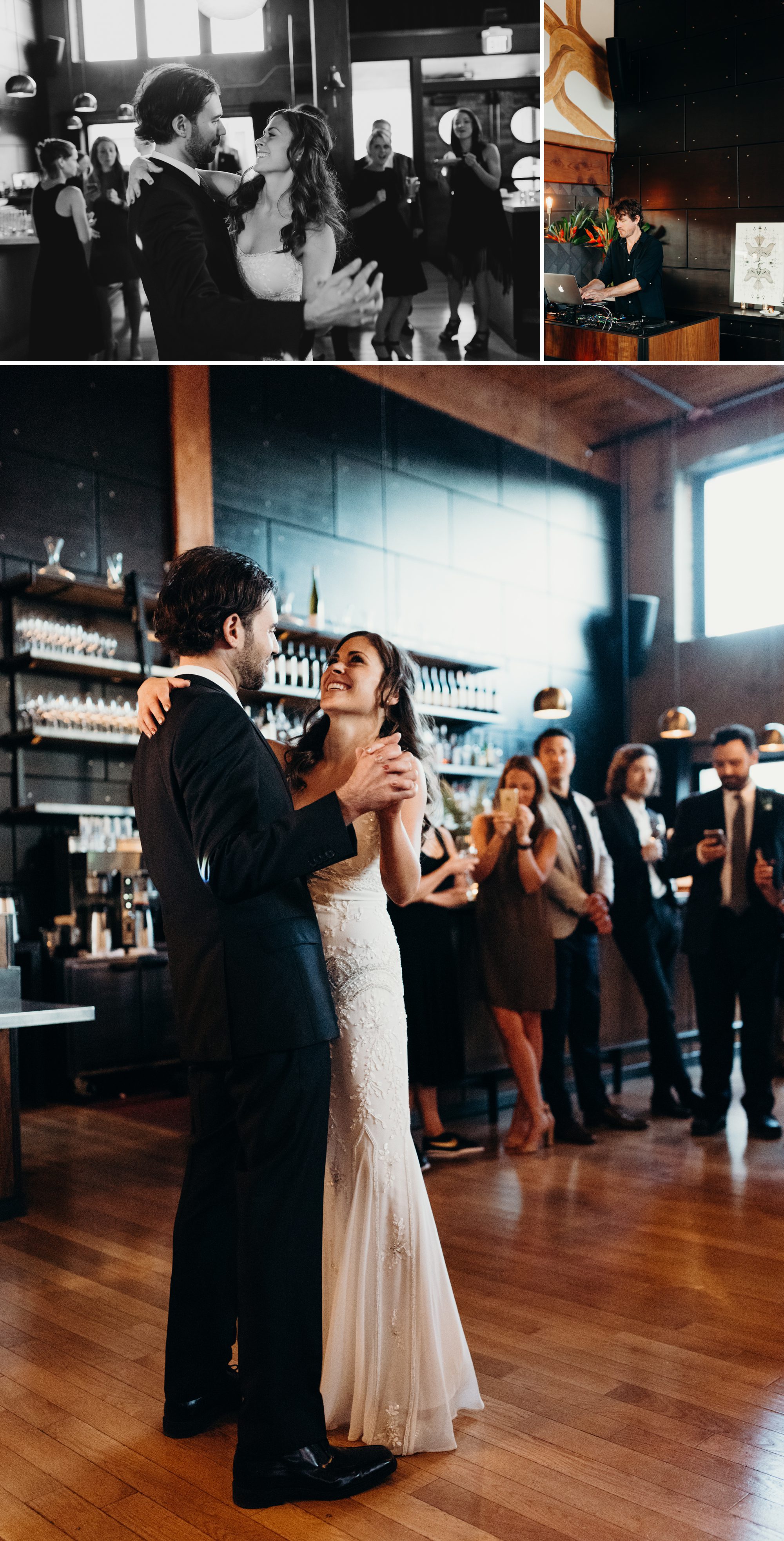The bride and groom take their first dance. By Plaza del Toro wedding photographer Briana Morrison.