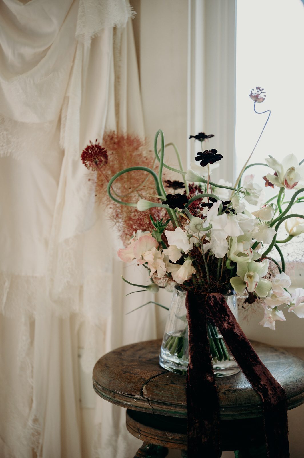 Fine art photograph of bridal details on a wedding day at Griffin House by Portland wedding photographer, Briana Morrison