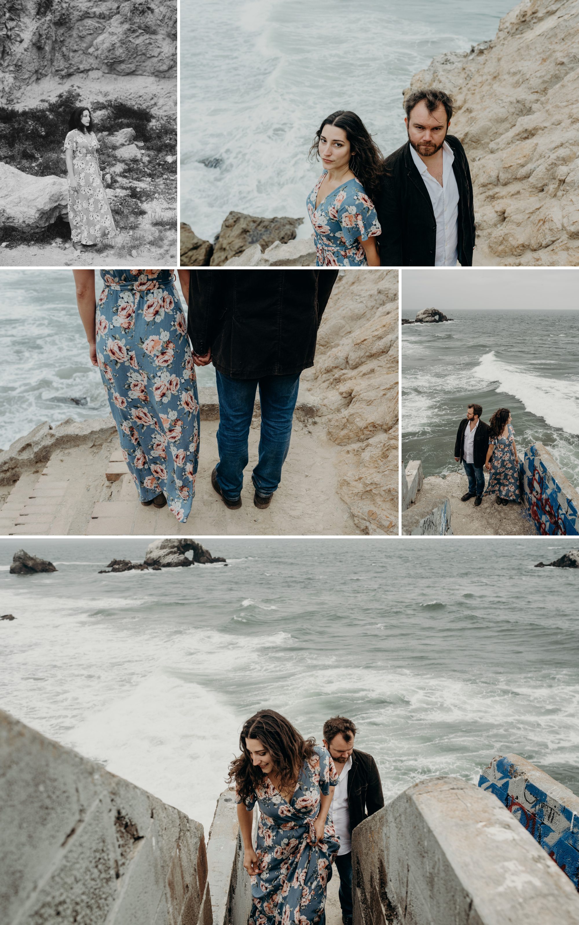Adorable couple photographed by San Francisco engagement photographer Briana Morrison at Sutro Baths