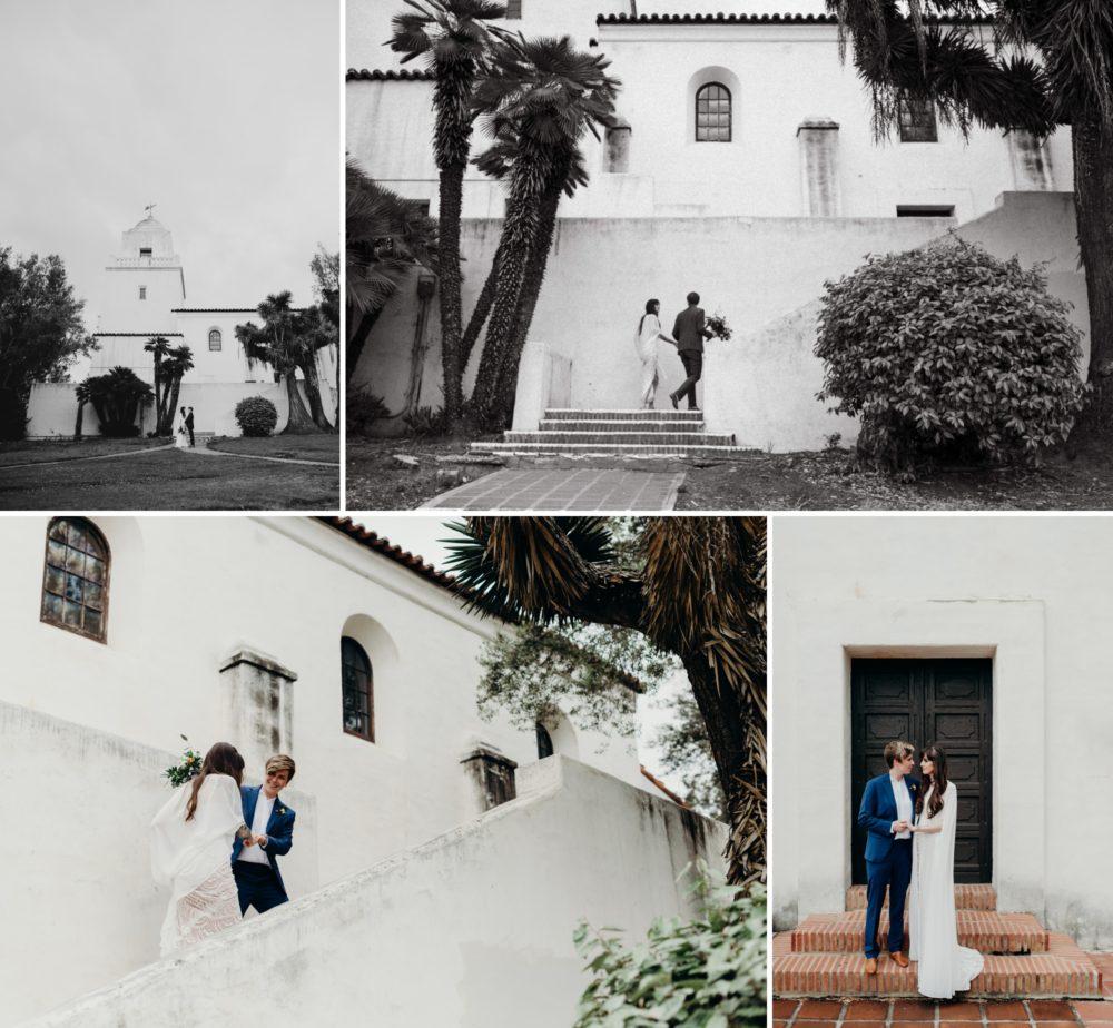 Two brides have their portraits taken at this beautiful Presidio Park wedding in San Diego, CA by Briana Morrison Photography