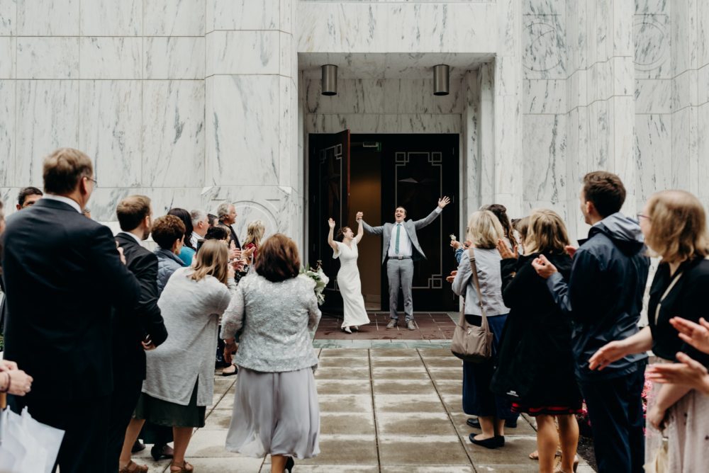 A grand exit from this Portland LDS Temple wedding - Briana Morrison Photography