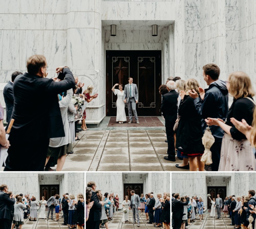 Here comes the bride and groom! A Portland LDS Temple Wedding by Briana Morrison