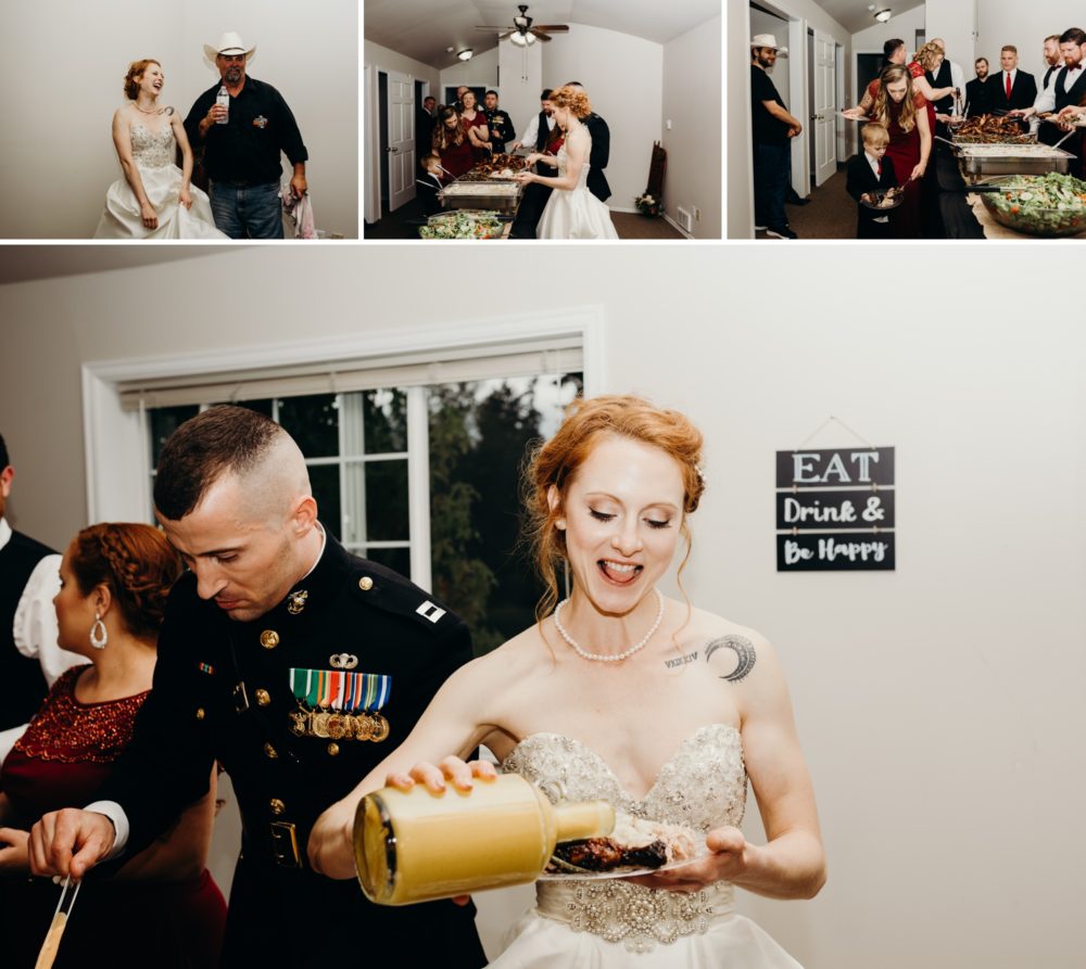 This wedding feast included a WHOLE pig. Yum! Bostic Lake Ranch Wedding by Briana Morrison