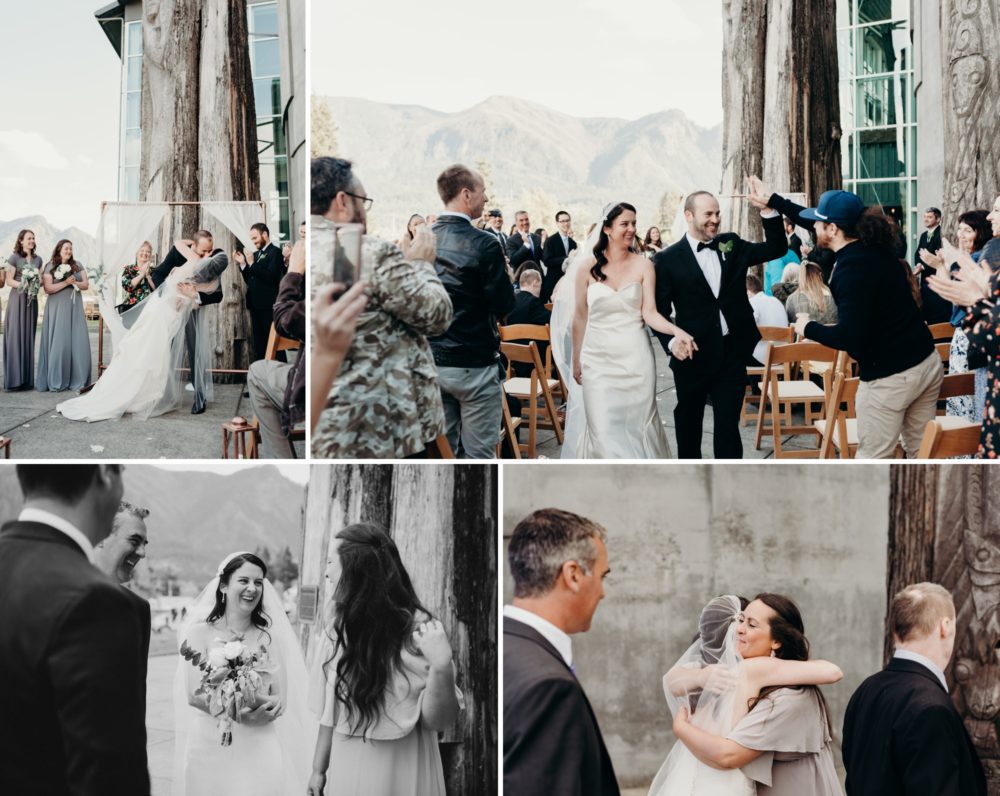 High fives all around at this Columbia River Gorge wedding by Briana Morrison