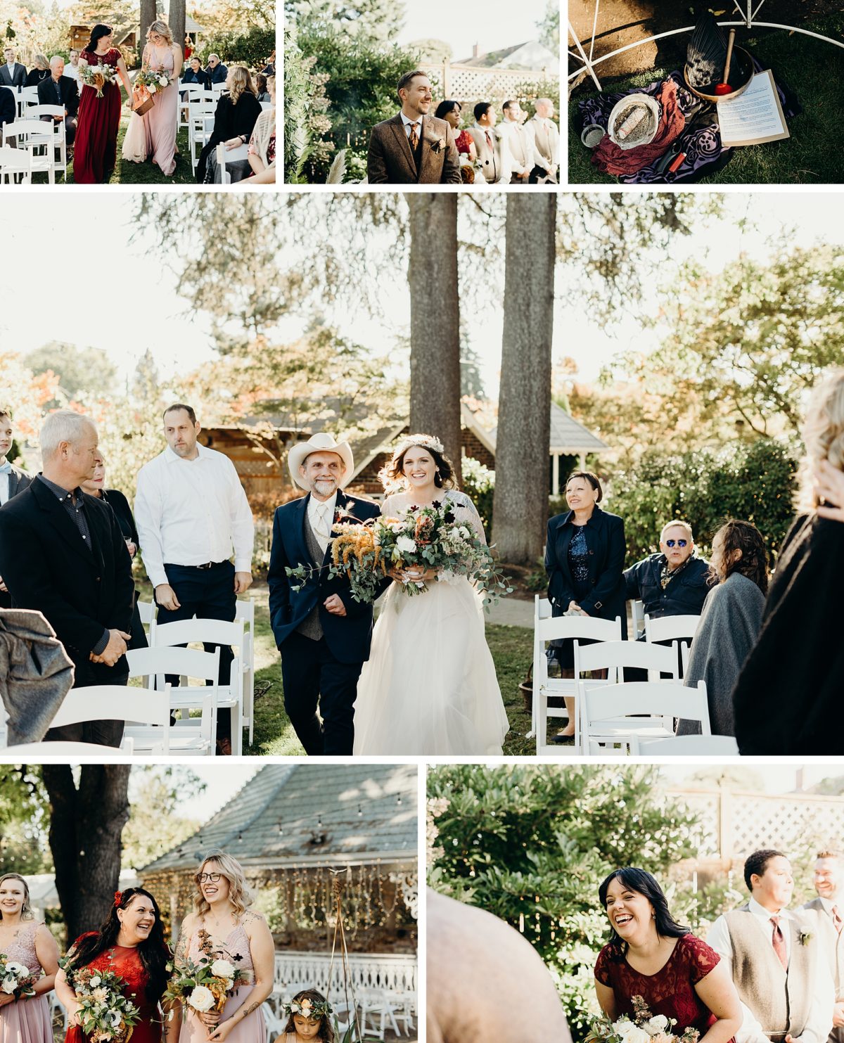 An outdoor wedding ceremony in Portland, Oregon. Photographed by Pacific Northwest Wedding Photographer, Briana Morrison