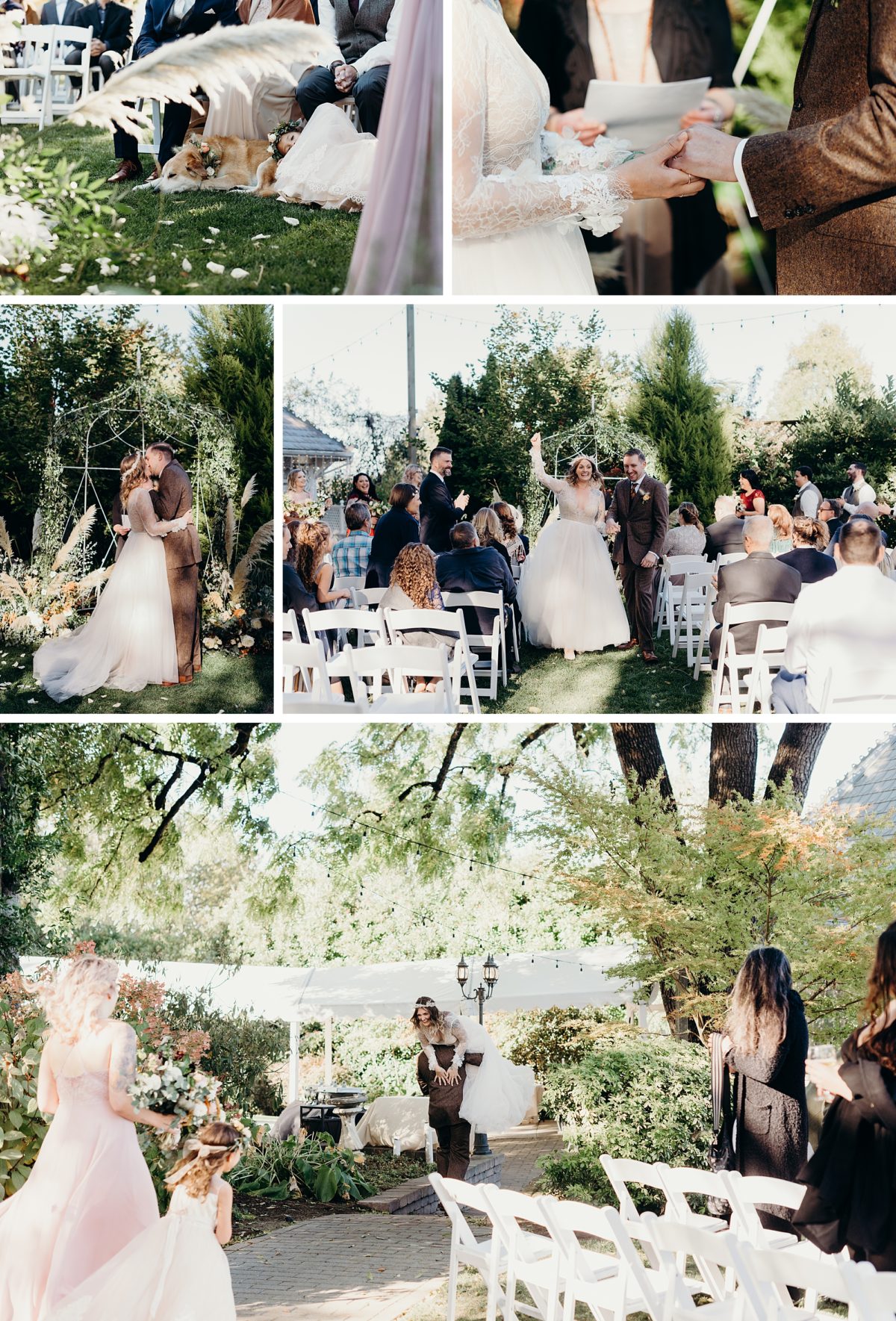 A beautiful bohemian outdoor wedding ceremony in Portland, Oregon. Photographed by Pacific Northwest Wedding Photographer, Briana Morrison