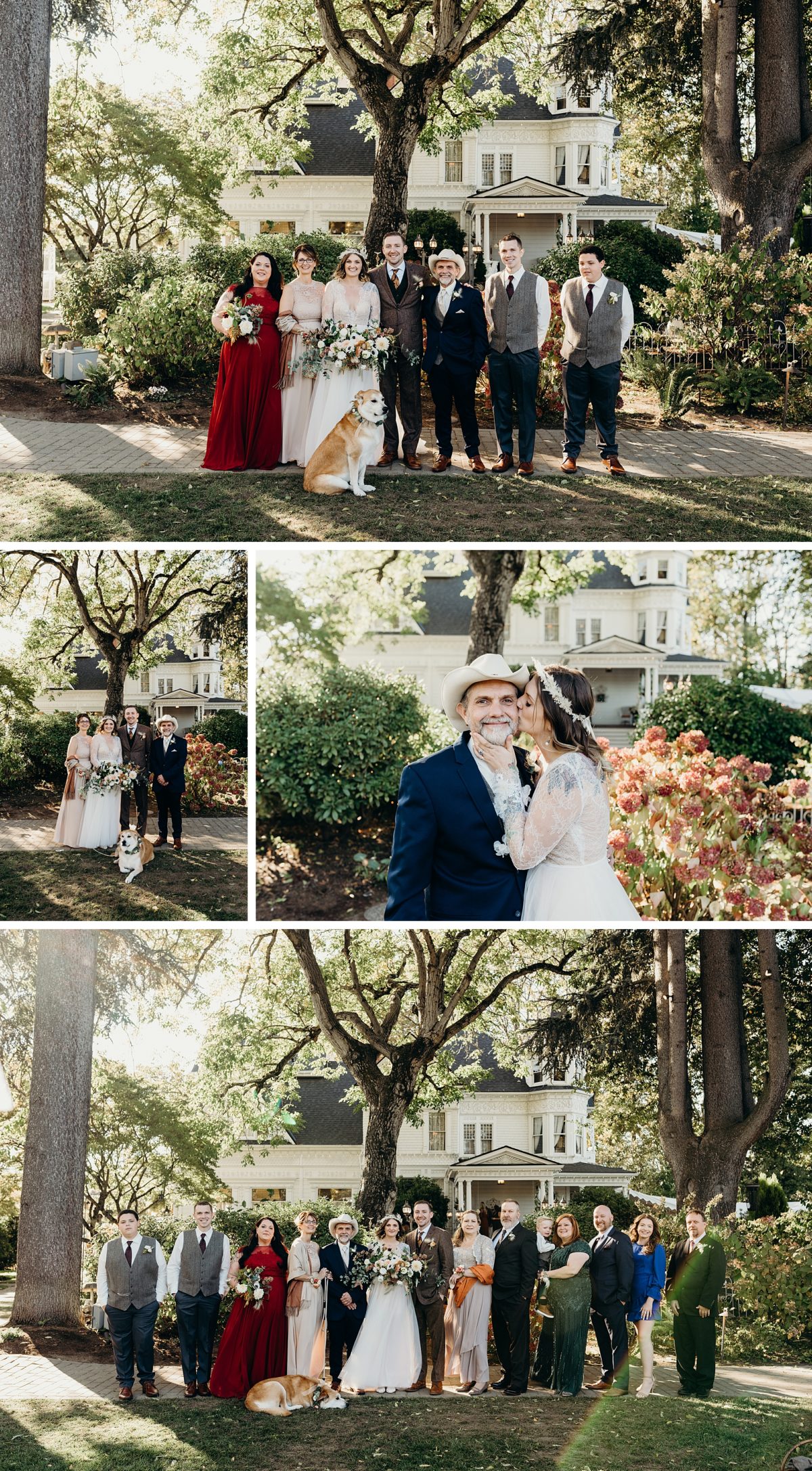 Family photos at this Victorian Belle wedding in Portland, Oregon.