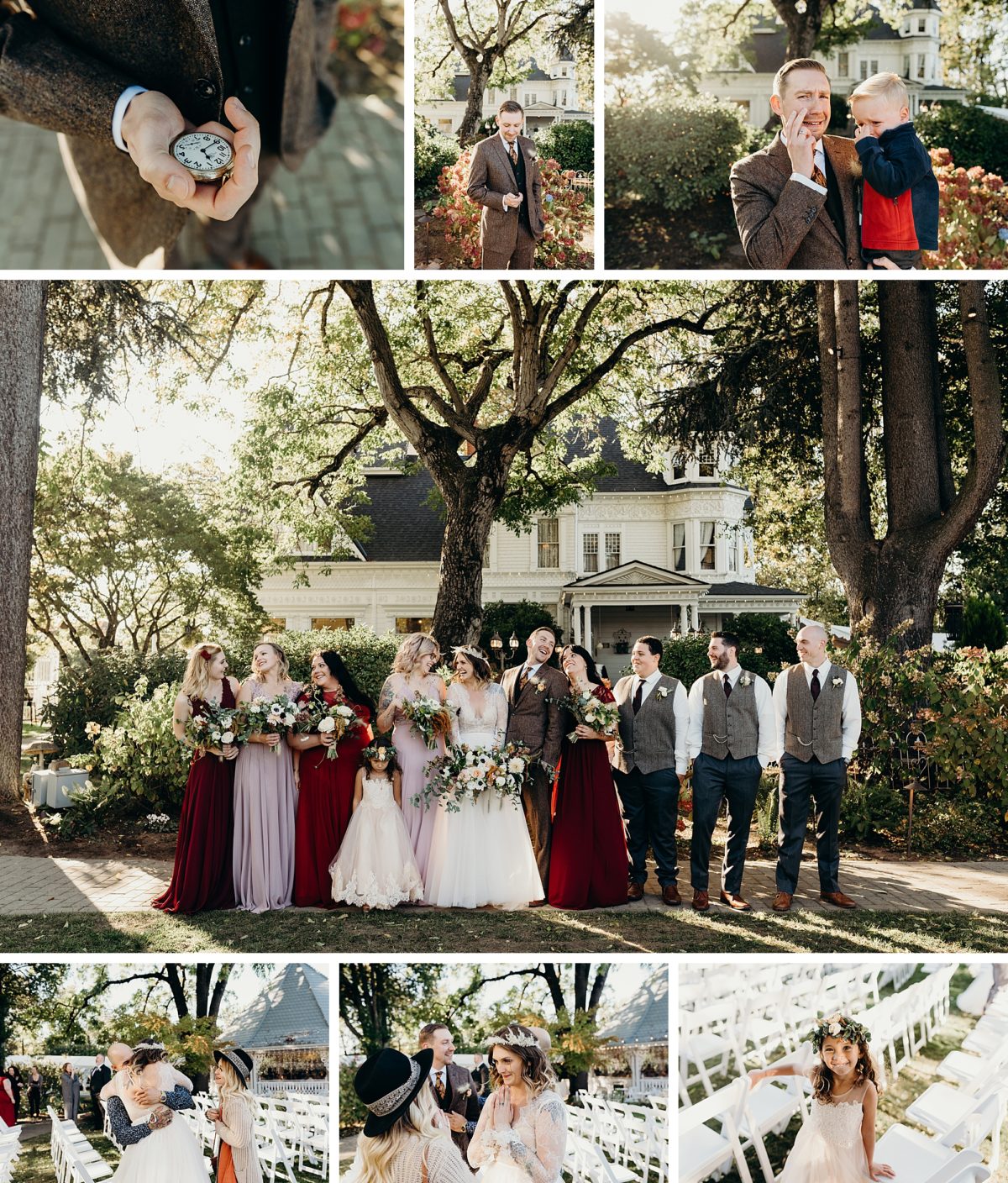 Wedding party candids at this Victorian Belle wedding in Portland, Oregon.