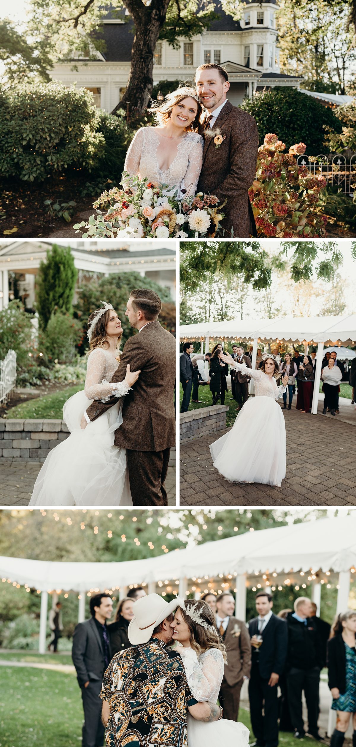 An outdoor first dance and father-daughter dance at The Victorian Belle in Portland, Oregon.