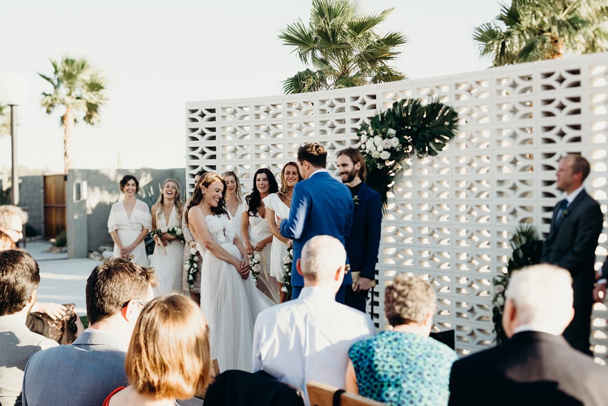 A wedding ceremony in the desert. Lautner Compound wedding captured by Briana Morrison