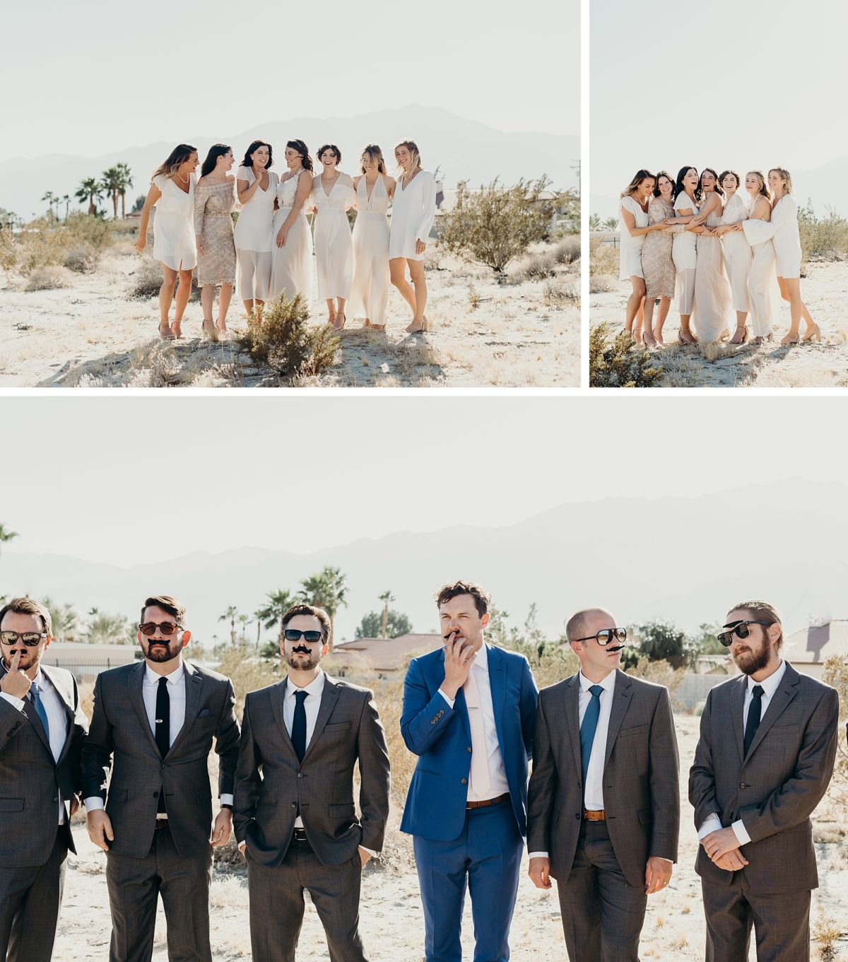 Bridal party photography at this desert wedding in Southern California. Lautner Compound wedding captured by Briana Morrison
