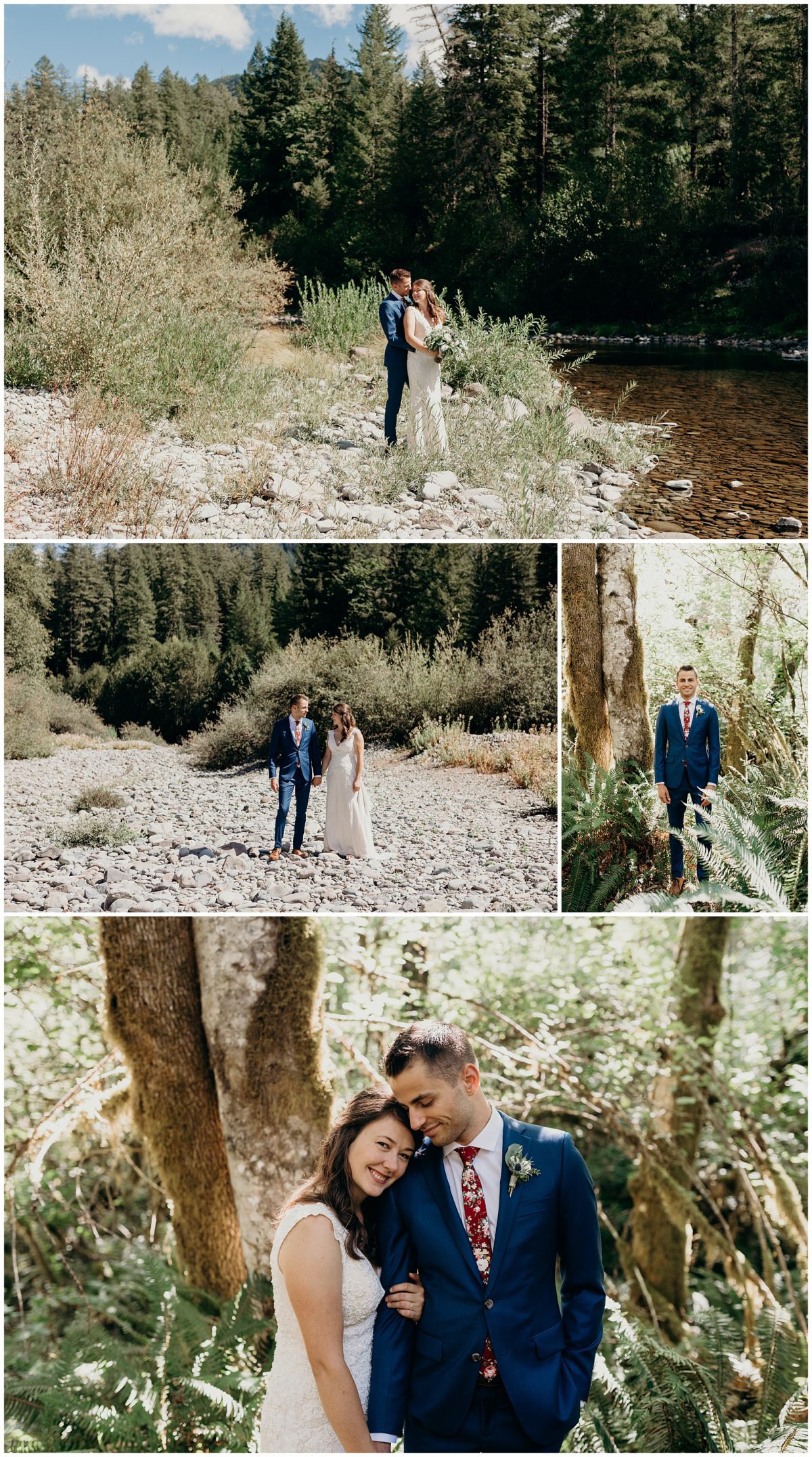 Bride and groom portraits on a sunny day in the PNW. Photography by Portland Wedding photographer, Briana Morrison