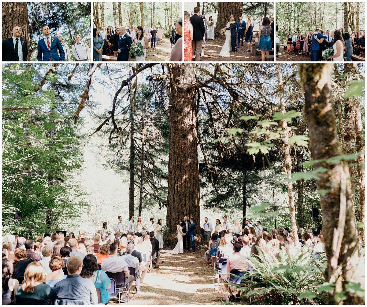A beautiful ceremony in the woods at Camp Cascade in Lyons, Oregon. Photography by PNW wedding photographer, Briana Morrison