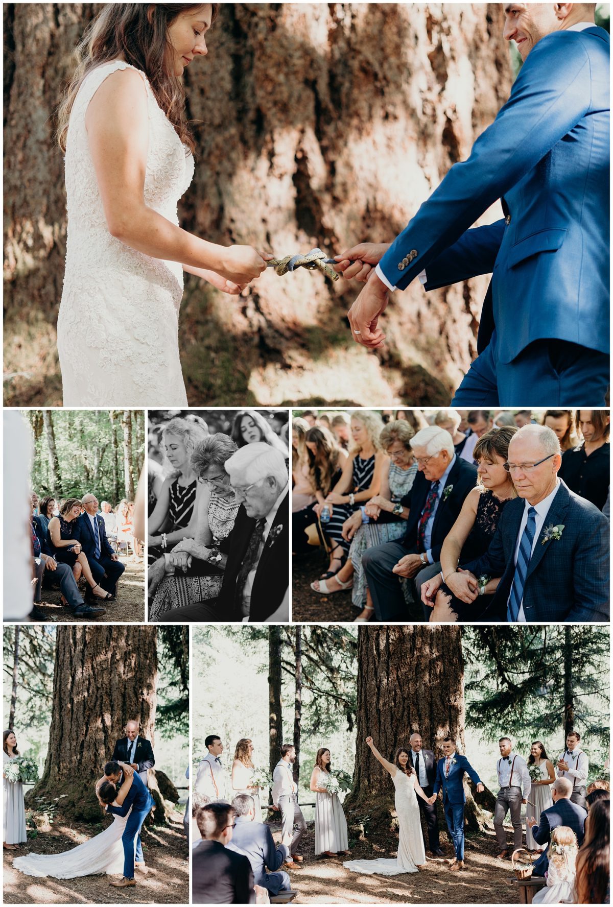 A wedding ceremony at Camp Cascade in Lyons, Oregon. Photography by PNW wedding photographer, Briana Morrison