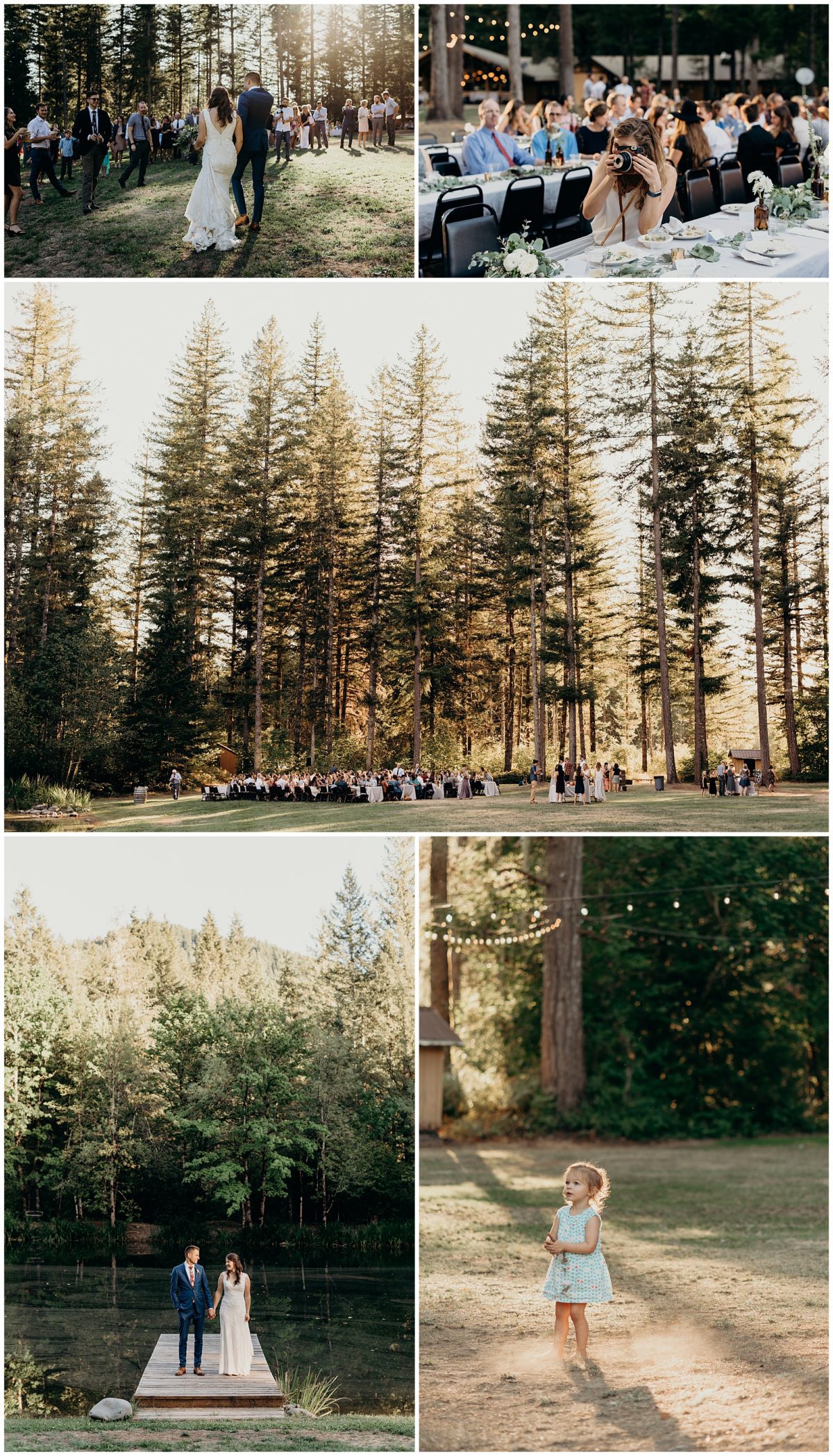 A beautiful outdoor wedding reception in the woods of Camp Cascade in Lyons, Oregon. Photography by PNW wedding photographer, Briana Morrison