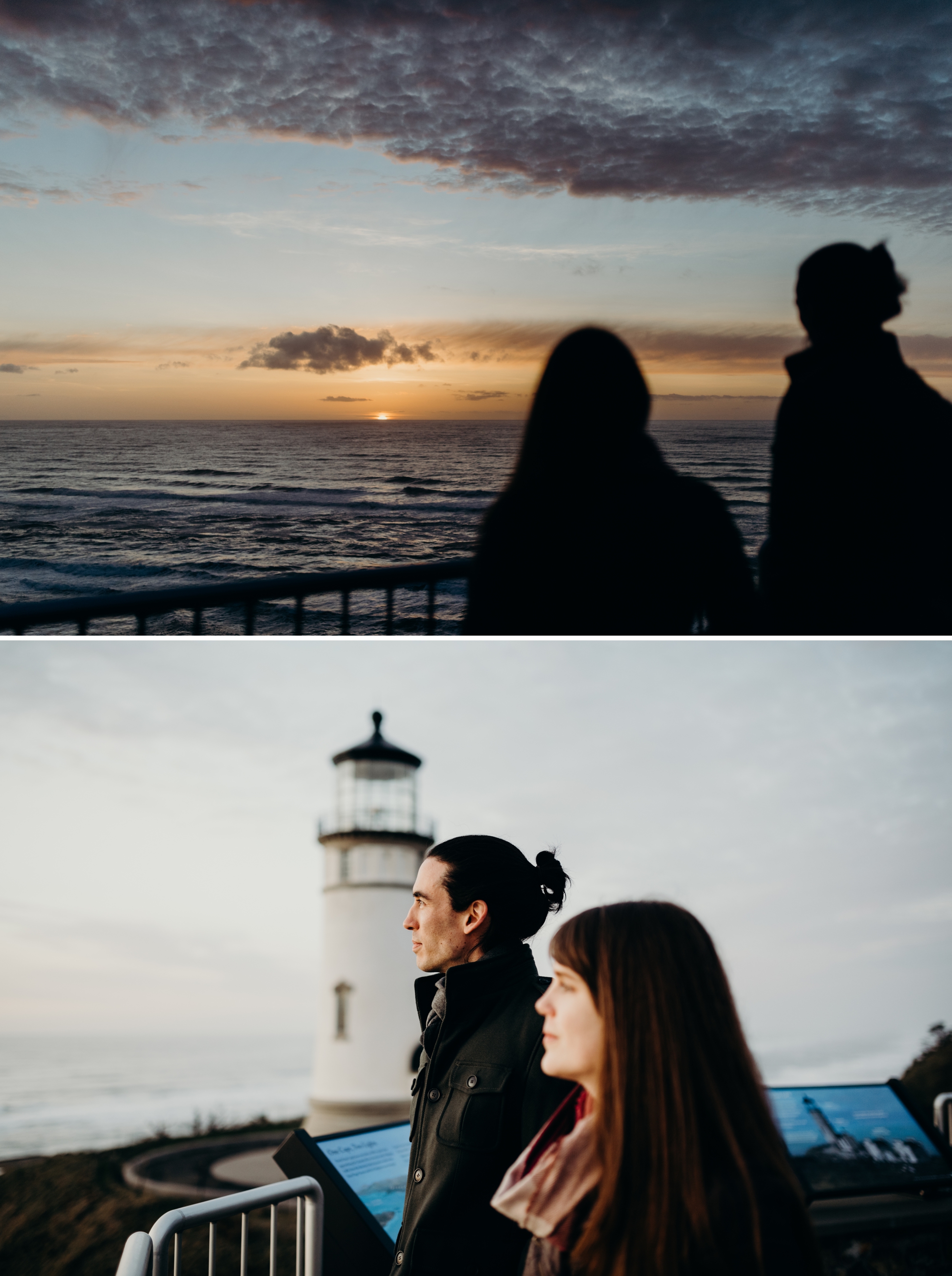 Cape Disappointment North Head Lighthouse engagement portraits