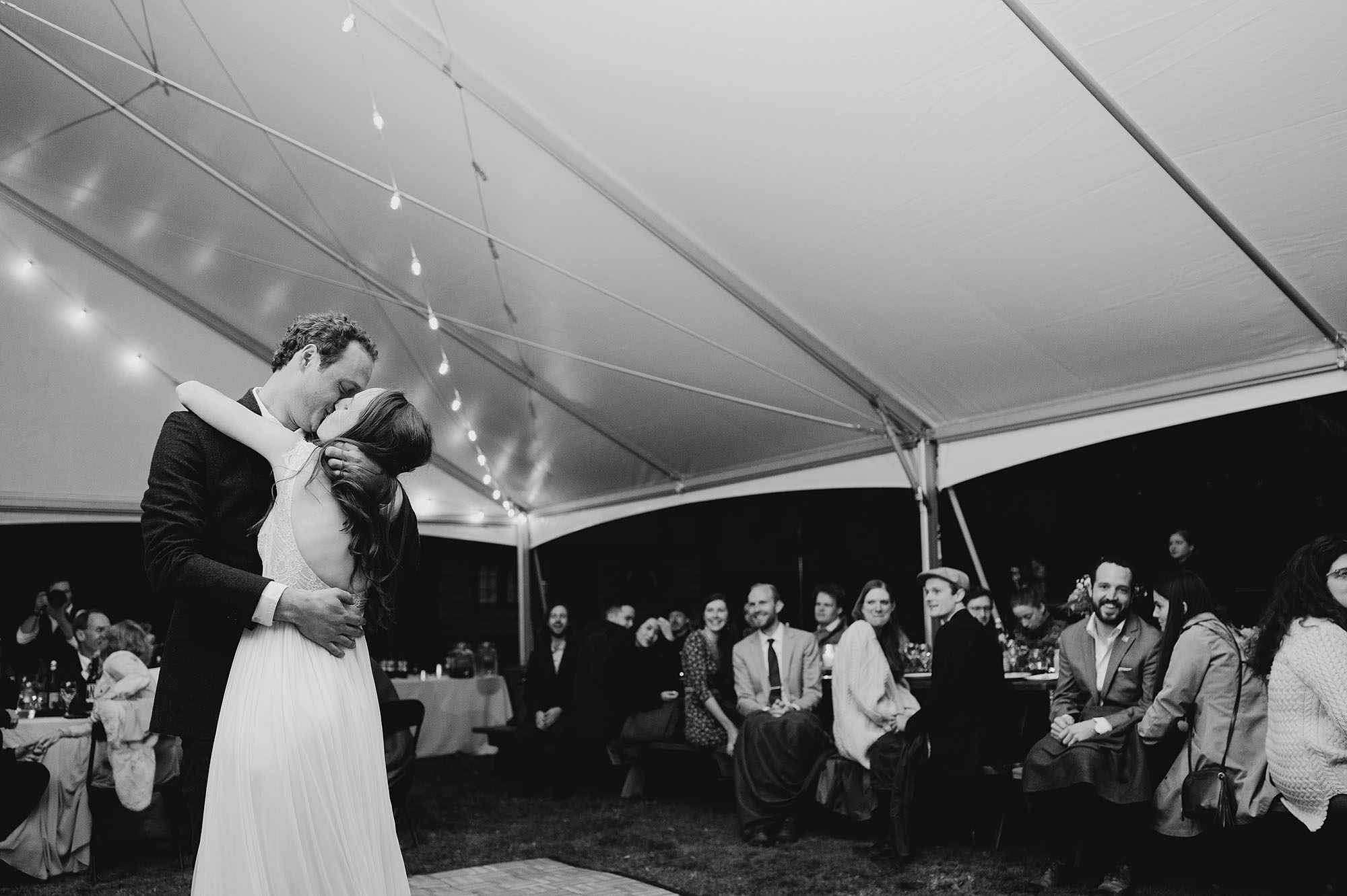 Long Beach Peninsula Wedding Black & White Portrait of First Dance by Briana Morrison Photography