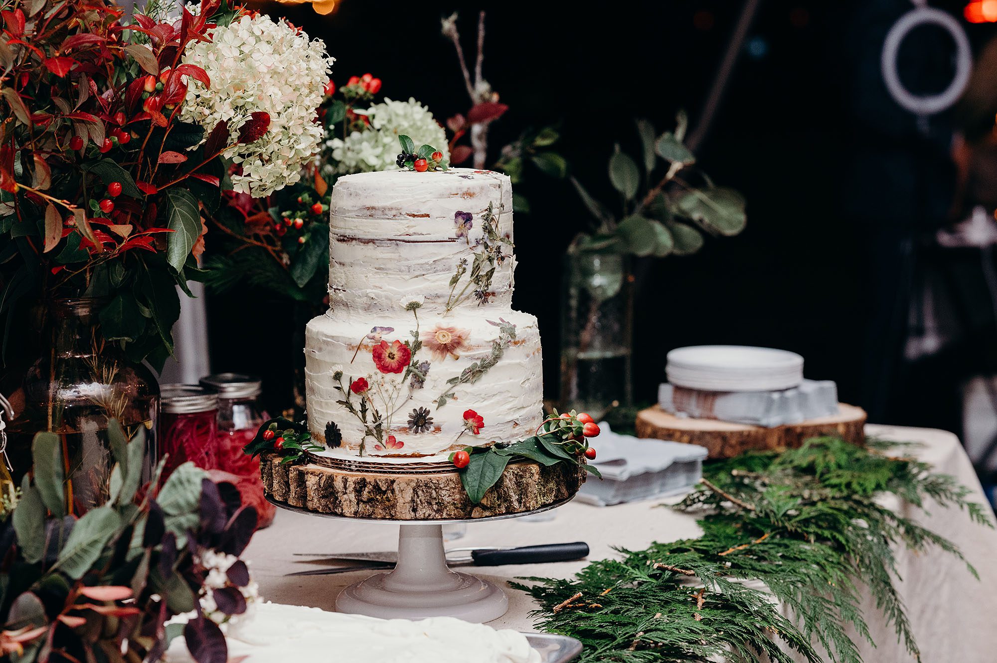 Long Beach Peninsula Wedding Cake at Reception by Briana Morrison Photography