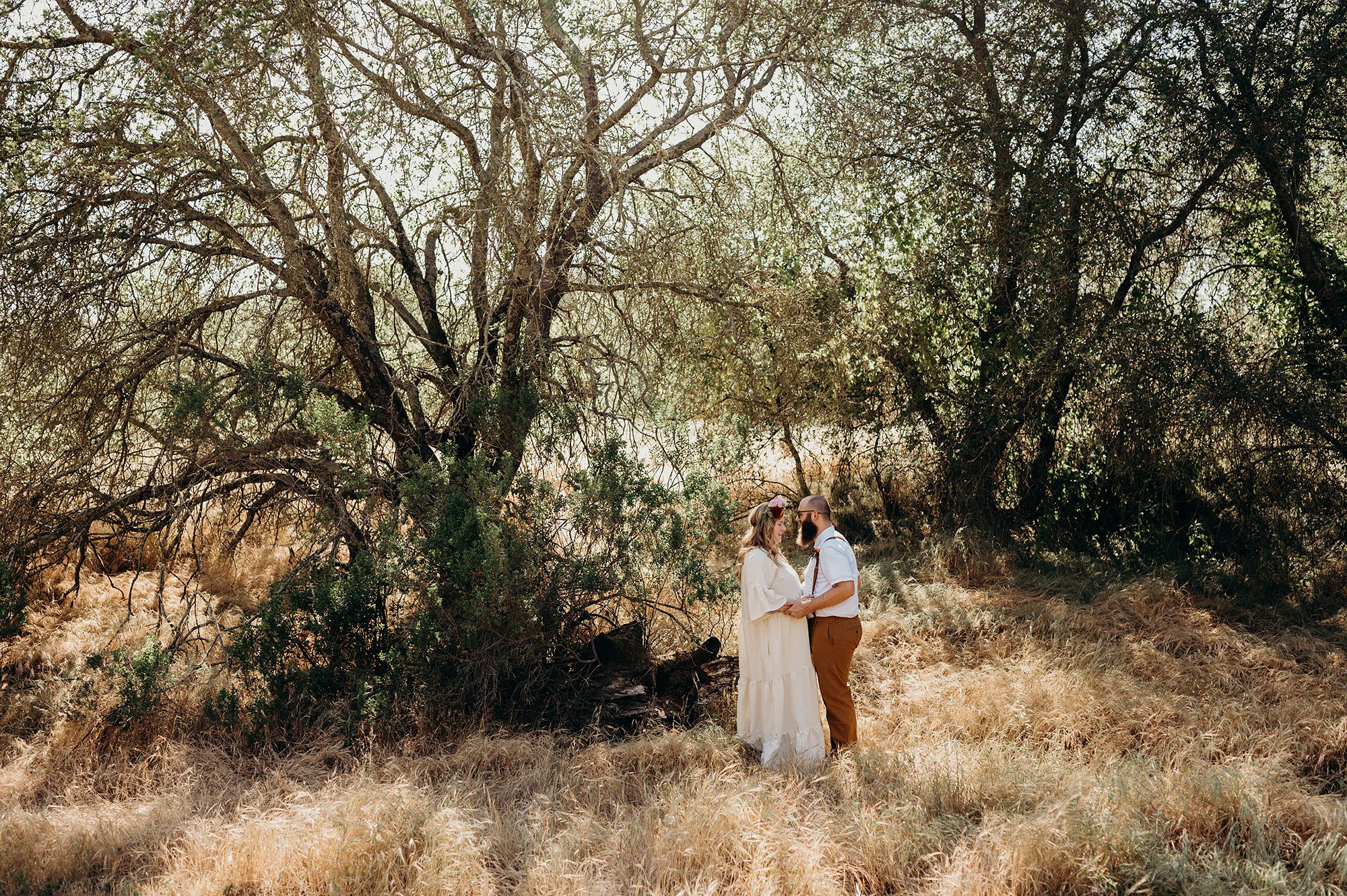 Bride & Groom Portraits in Field 