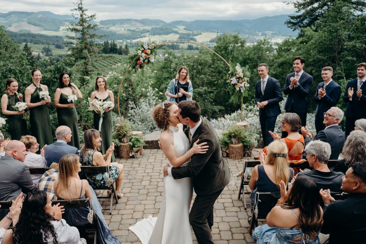 The ceremony site at Crag Rat Hut, a Columbia River Gorge wedding venue