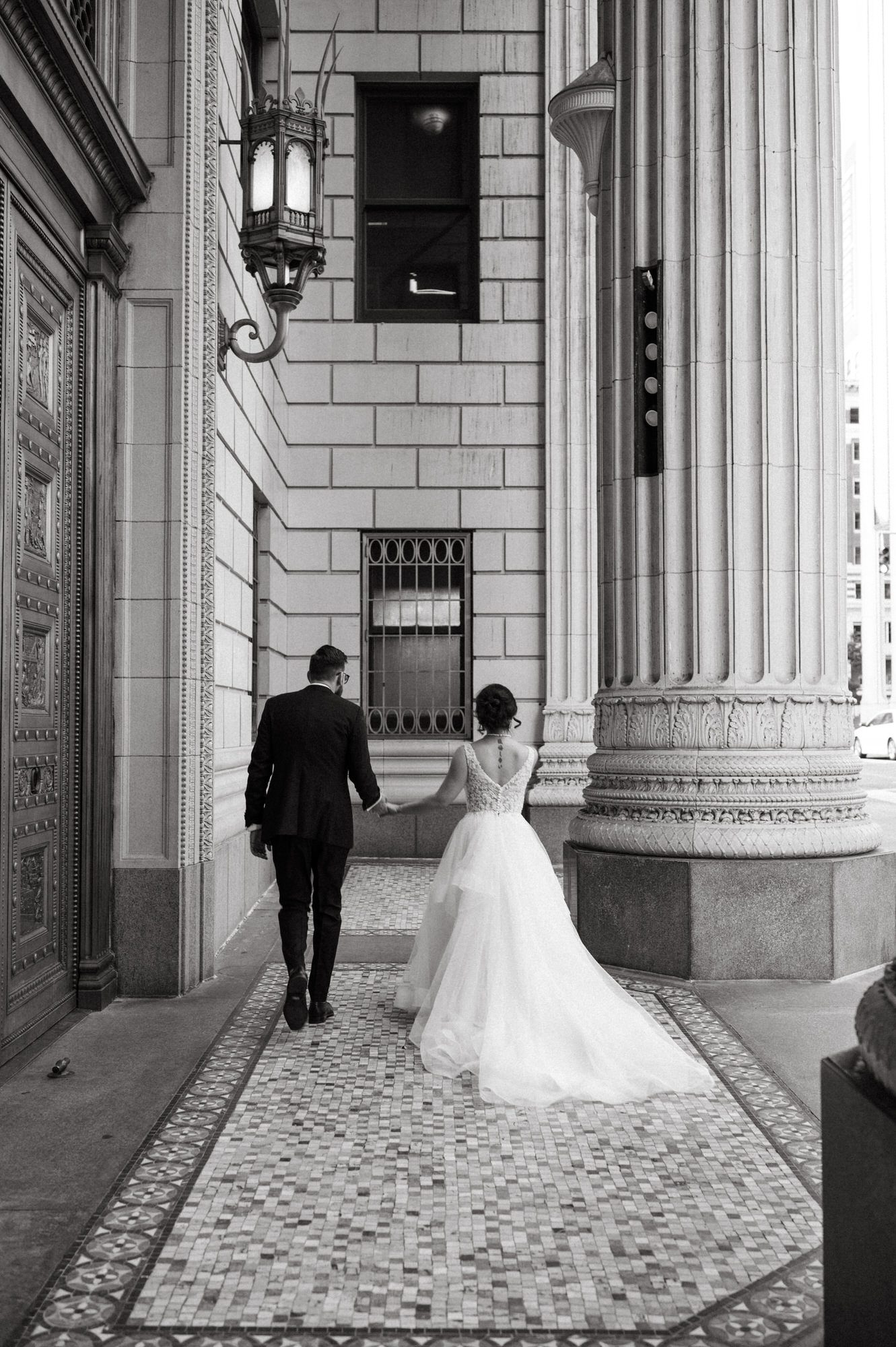 Downtown Portland wedding portraits by Portland wedding photographer, Briana Morrison
